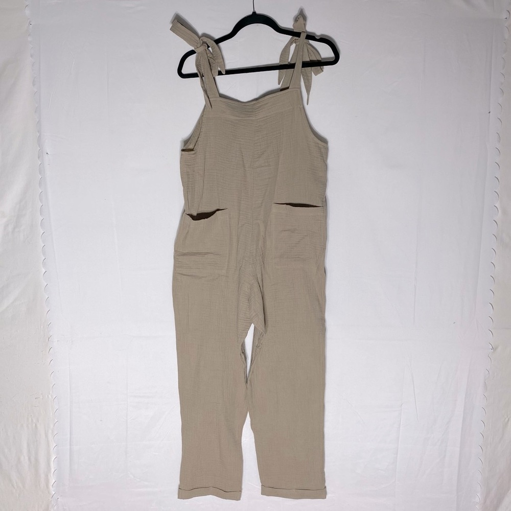 Smash + Tess for The Jilly Box Beige Organic Cotton Romper Jumpsuit S NWT